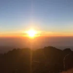 Sunrise over mountain peaks