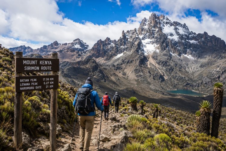 Trekking the Sirimon route on Mount Kenya
